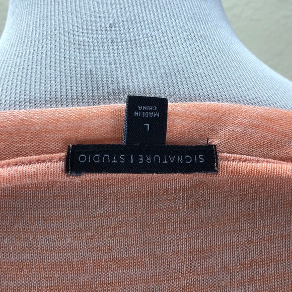 Signature Studio Orange & Cream Crochet Hem Top - Picture 5 of 5